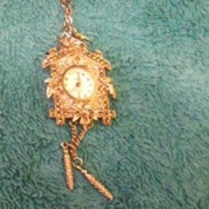Silver Clock Necklace